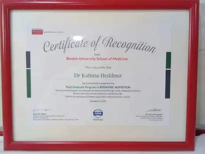 Dr Heddour Kahina cabinet de pédiatrie
