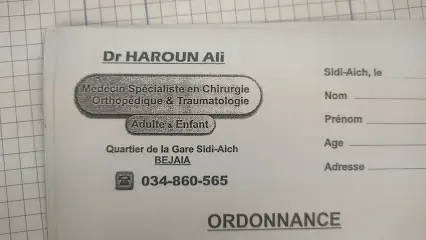 Cabinet d'orthopédie-tramautologie DR Haroun